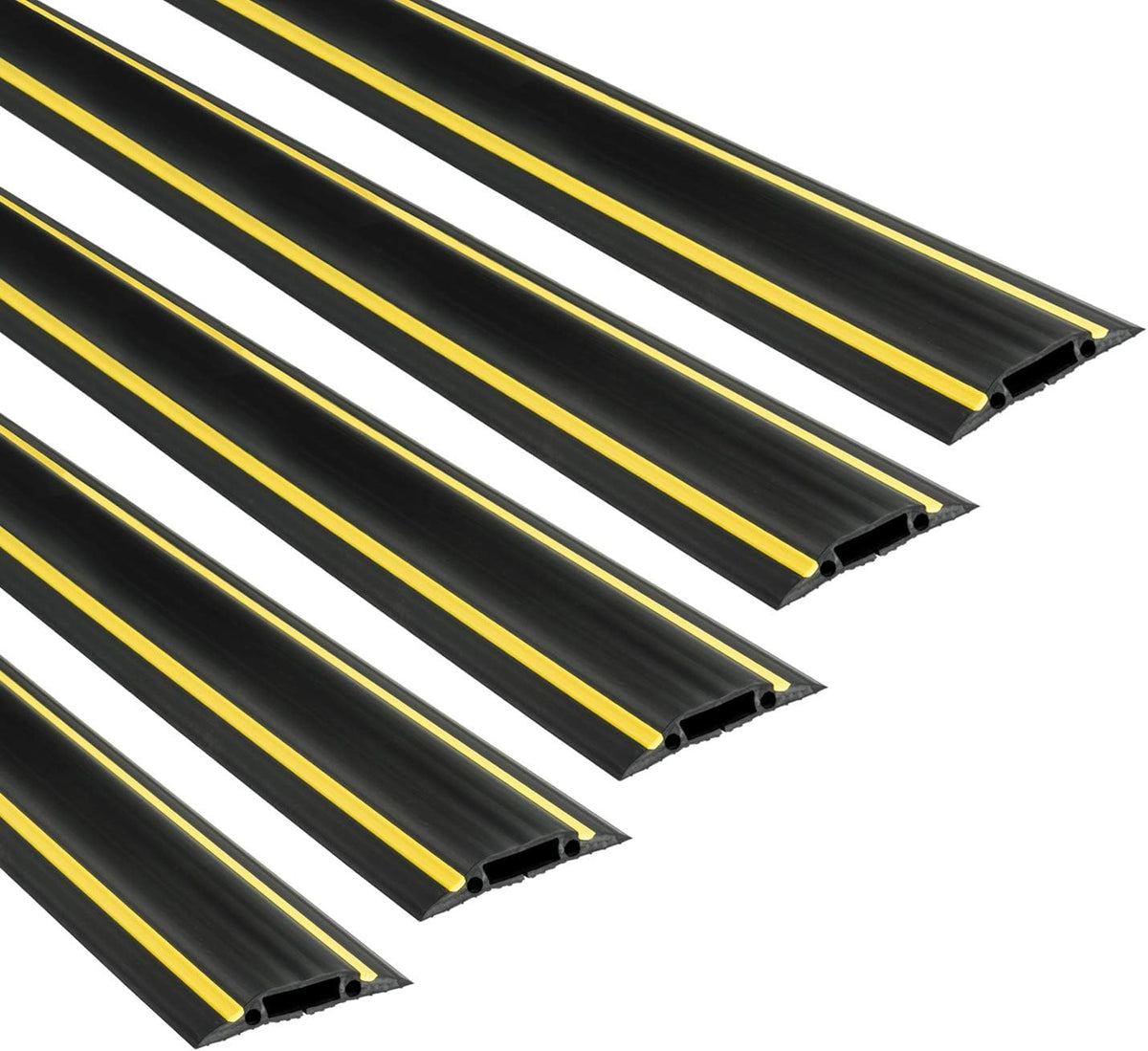 6FT Floor Cord Cover 5 Pack Black Yellow N2399