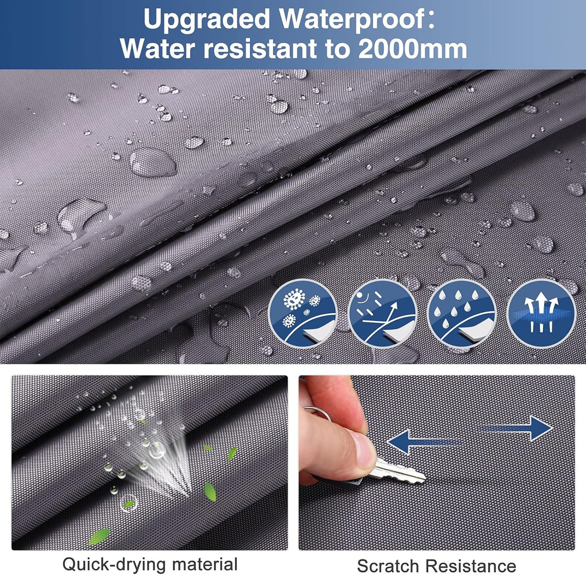 Upgraded Waterproof 500D Travel Trailer Cover with 4 Tire Covers, Tongue Jack Cover I8533