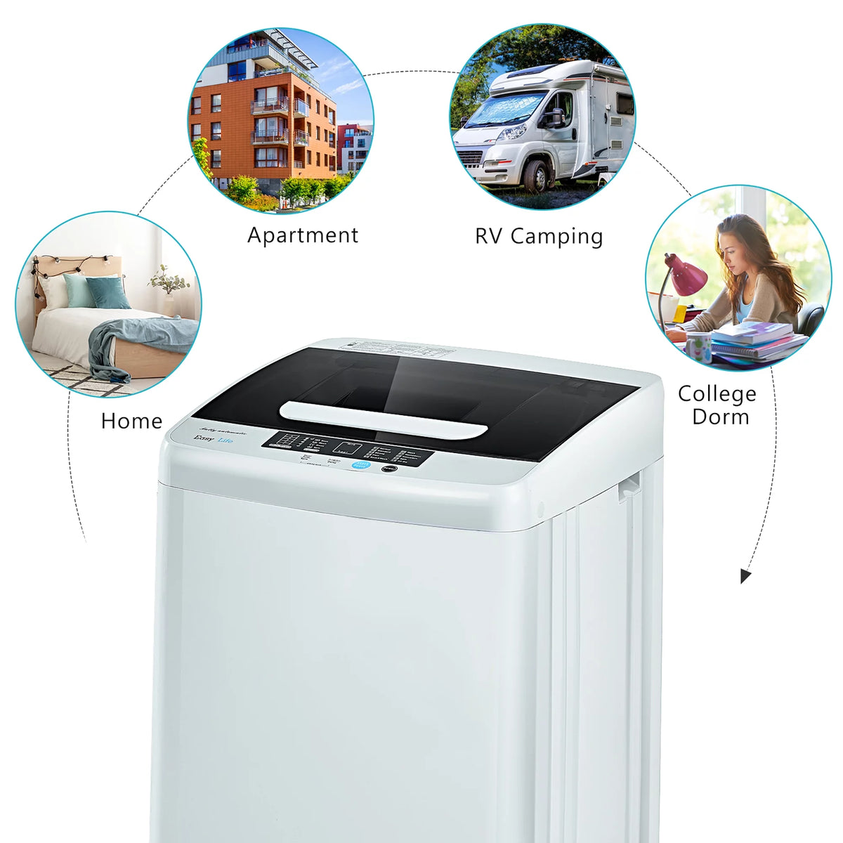 Portable Full-Automatic Washing Machine 8.8lbs S166