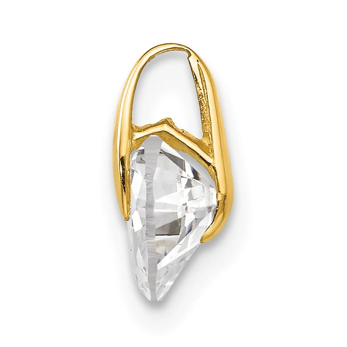 14K Yellow Gold CZ Small Heart Pendant Charm E226487