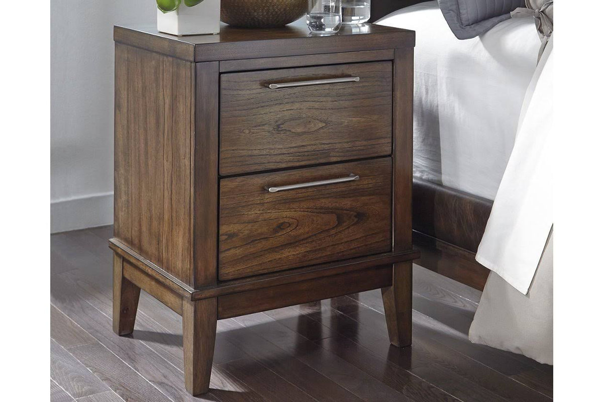 Two Drawer Night Stand in Brown A3498