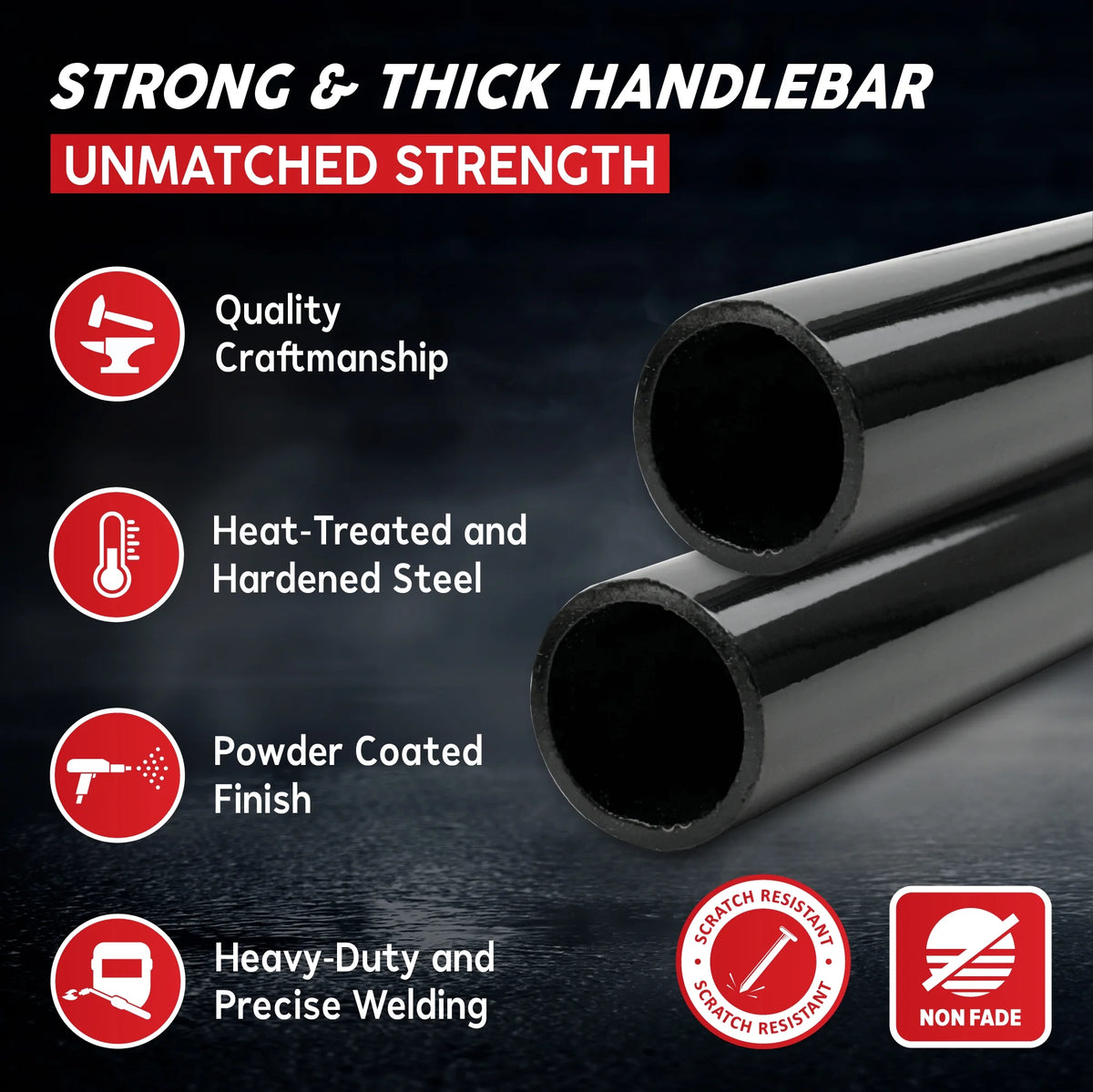 Black Z-Bar Handlebar 1 Inch A9716
