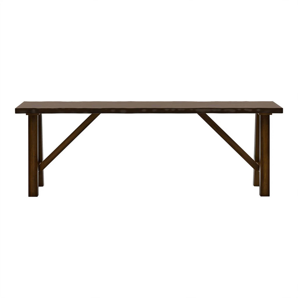 Rustic Wood Rectangle Dining Bench in Walnut X2693