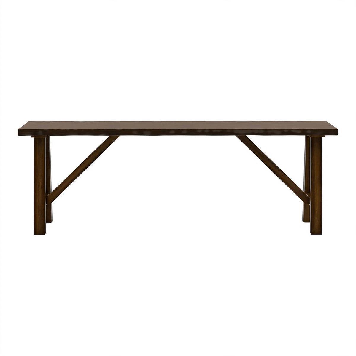 Rustic Wood Rectangle Dining Bench in Walnut X2693