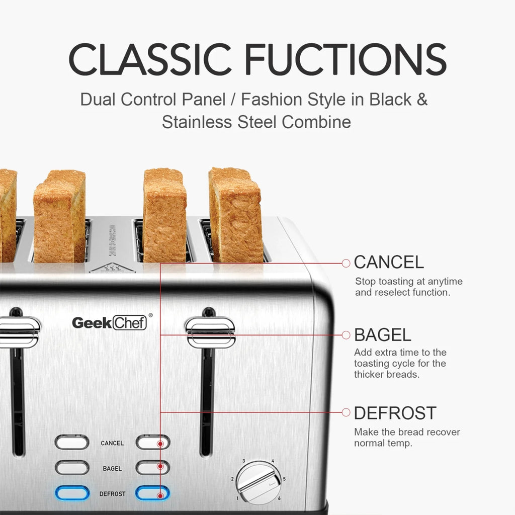 4 Slice Stainless Steel Toaster H436323