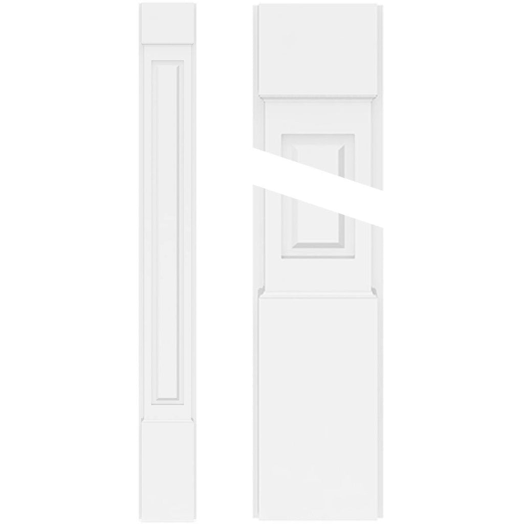 Raised Panel PVC Pilaster with Capital and Base (Pair) T6238