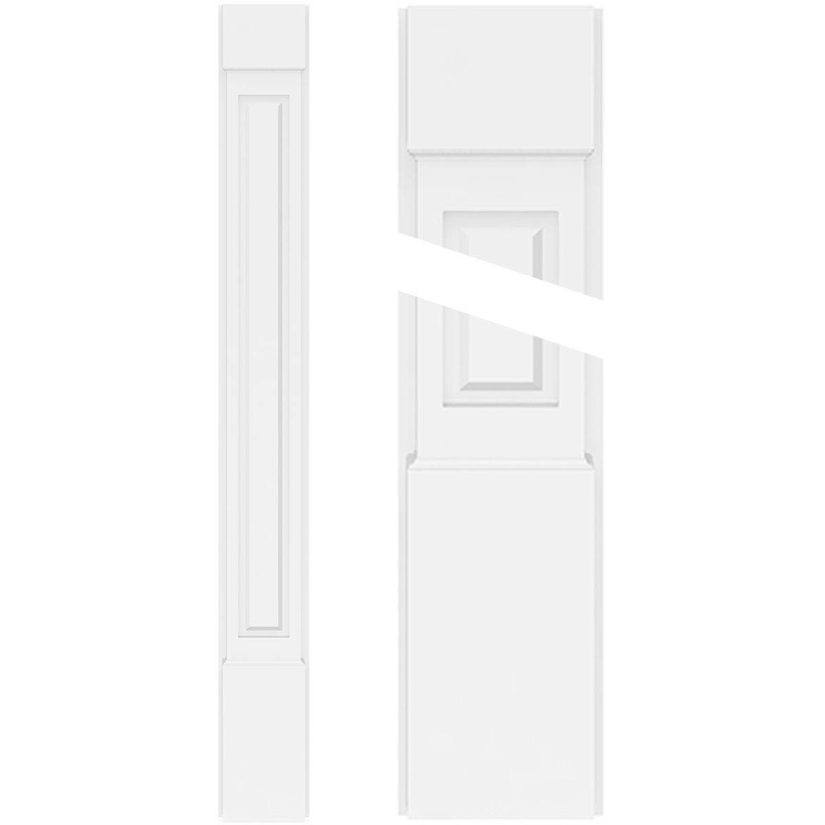 Raised Panel PVC Pilaster with Capital and Base (Pair) T6238