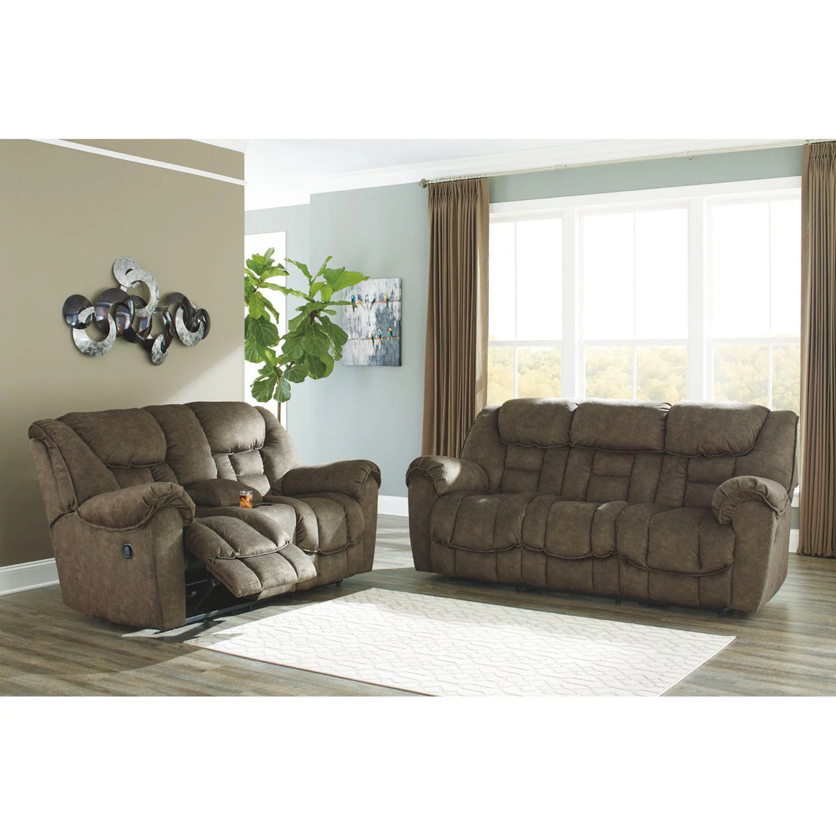 Granite Reclining Loveseat with Console W3974
