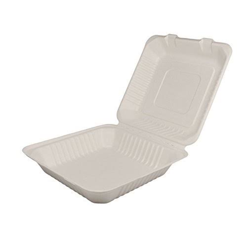 Bagasse Hinged Clamshell Container Pack of 200 U198
