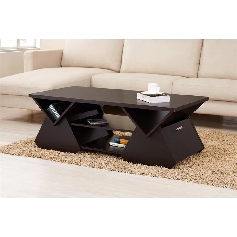 Espresso Wood Storage Coffee Table O101082