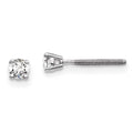14k White Gold 1/5 Carat Total Weight Round Lab Grown Diamond Screw Back Stud Post Earrings Z38254