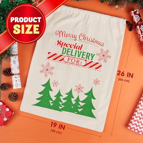 3 PCS Christmas Drawstring Burlap Sack P1962