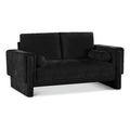 Black Chenille Fabric Loveseat J9503