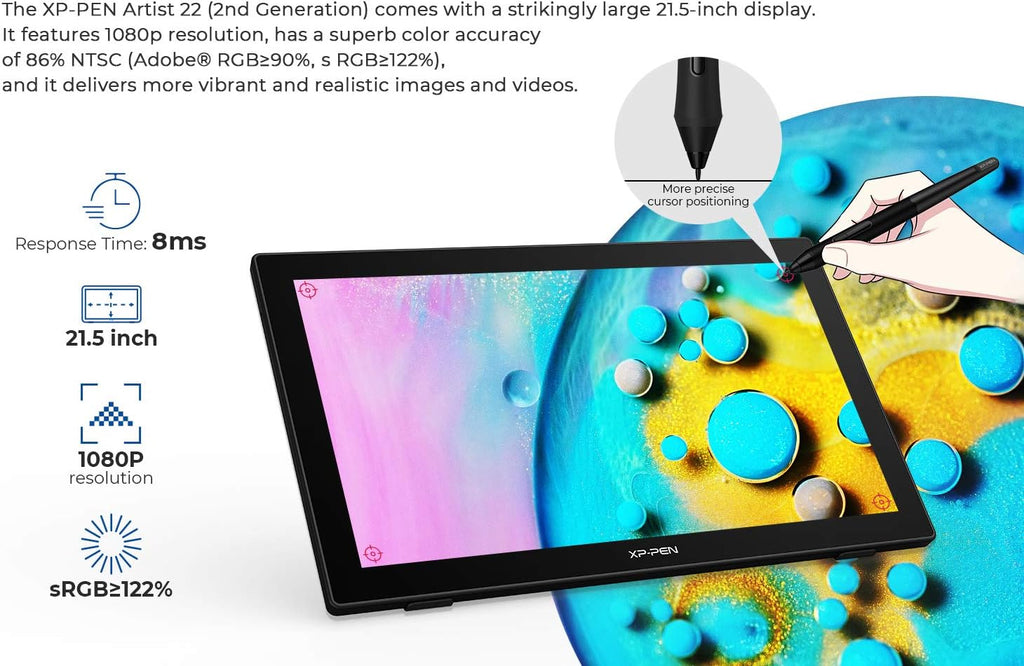 21.5" Drawing Monitor with Tilt Function and Red Dial D31354