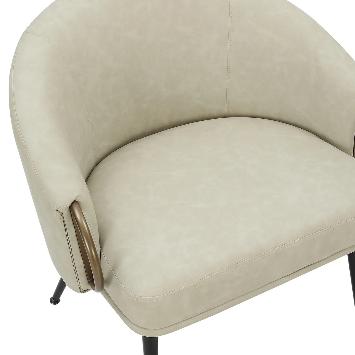 Set of 2 Faux Leather and Metal Adjustable Swivel Stool, Black C140829