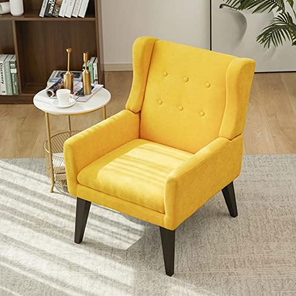 Yellow Upholstered Wingback Armchair N1142