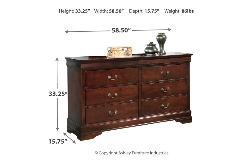 Brown 6 Drawer Dresser D7660