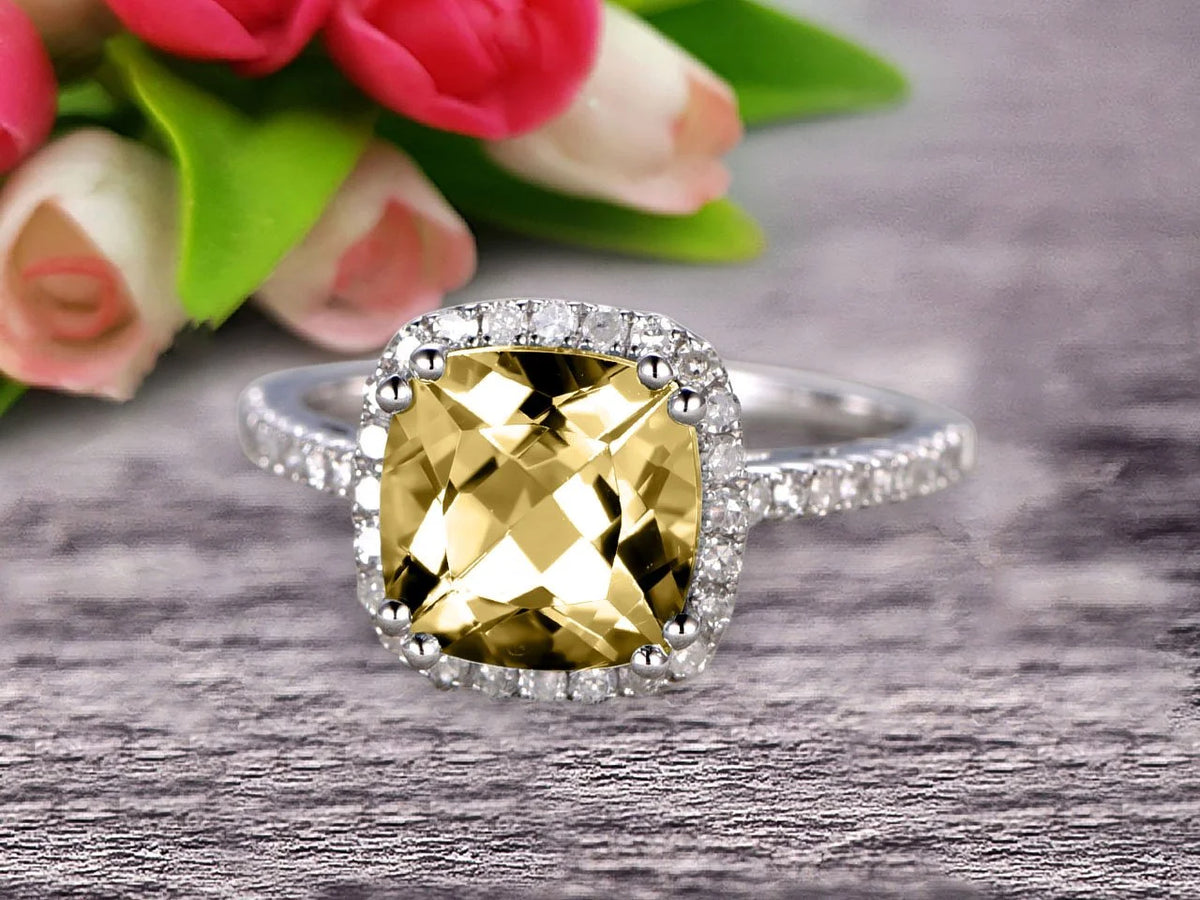 10k White Gold Halo Engagement Ring S281201