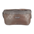 Pink Beige PVC Leather Waist Bag O826