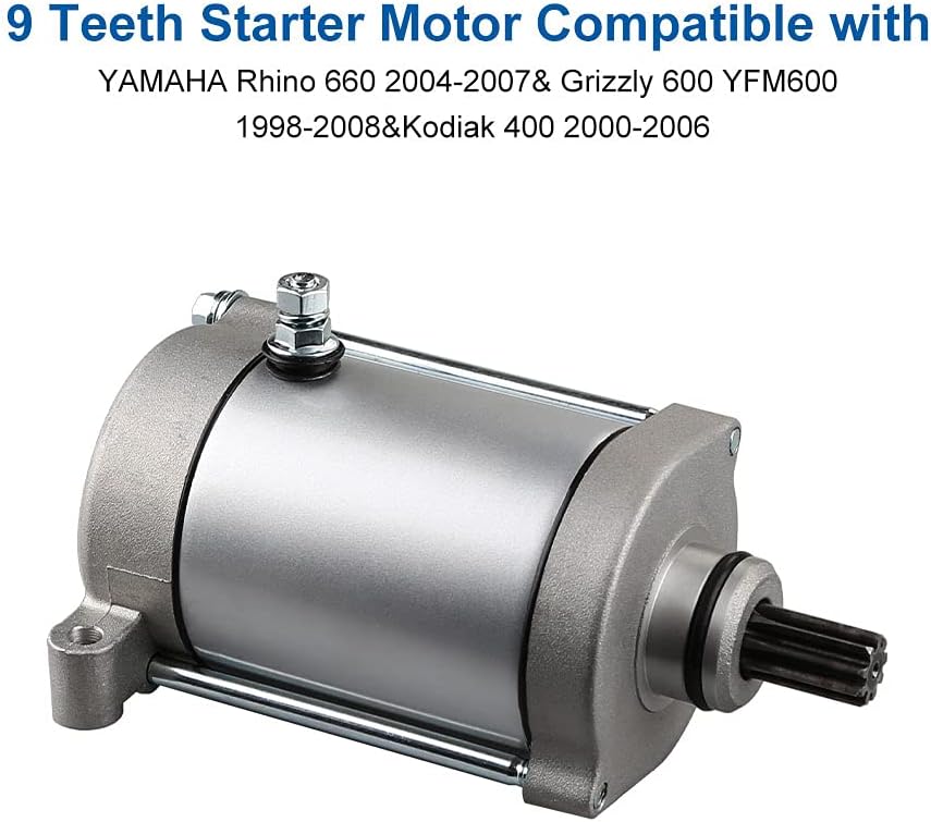 Starter Compatible with Yamaha Grizzly 660 Kodiak 400 Rhino 660 2001-2007 Pack of 2 Z6662