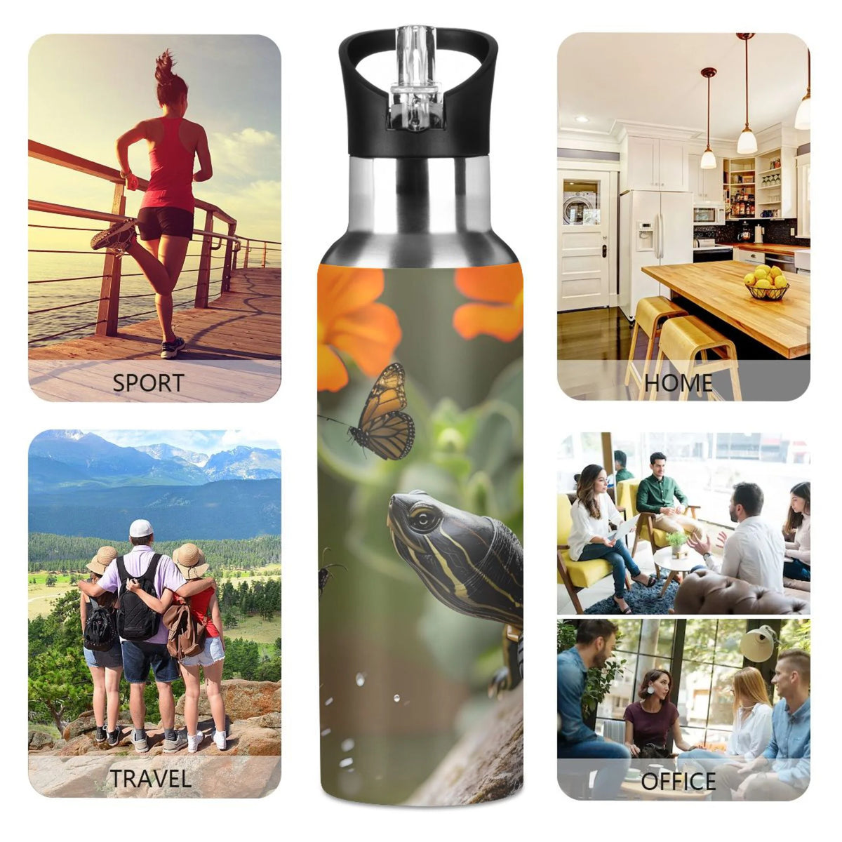 Insulated Stainless Steel Water Bottle with Straw Lid, 20 oz G9667