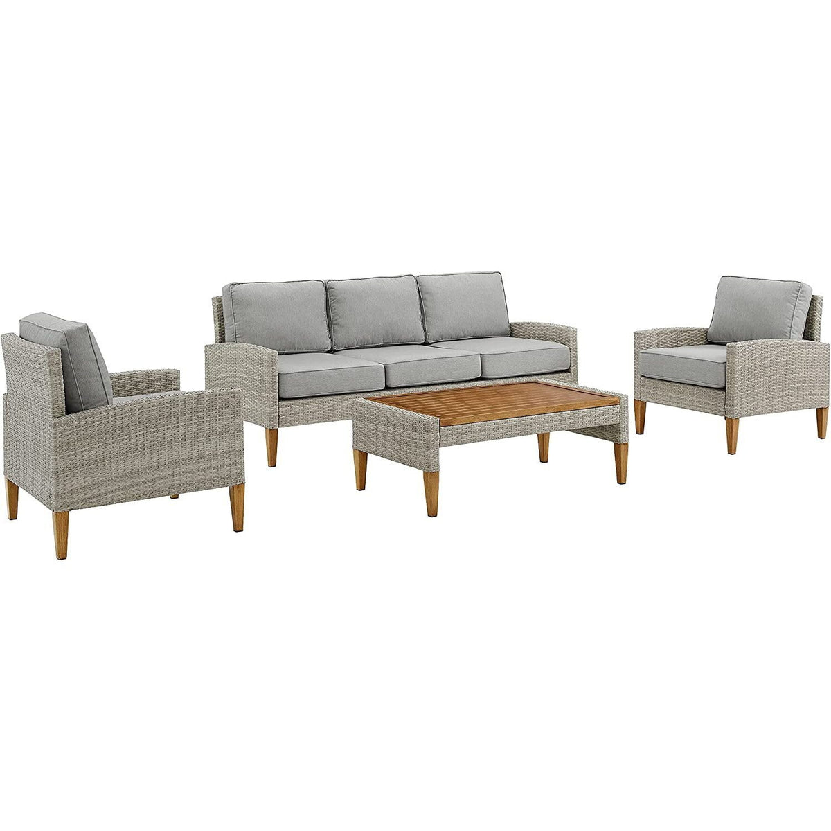 Gray 4Pc Sofa Set with Coffee Table and 2 Armchairs K4972