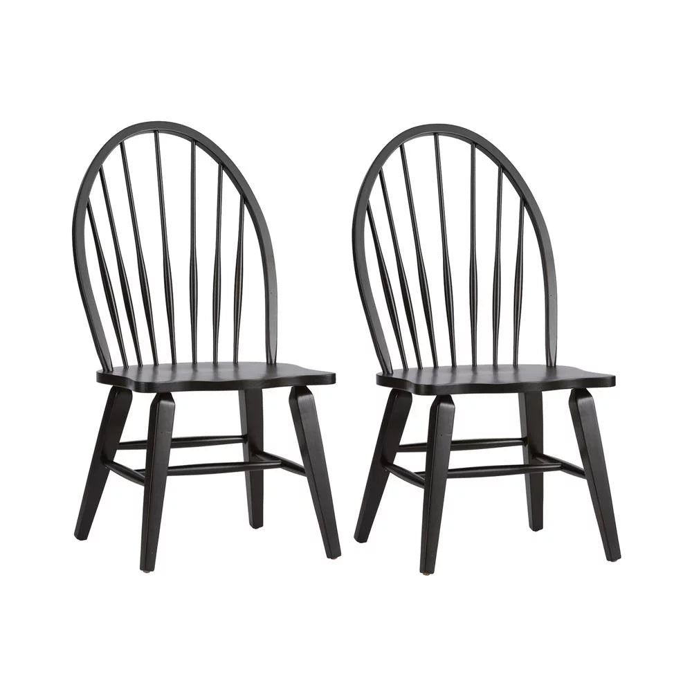 Black Set of 2 Traditional Side Chair R6292