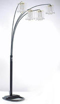 Black Adjustable Arc Floor Lamp with Dimmer Switch E8173