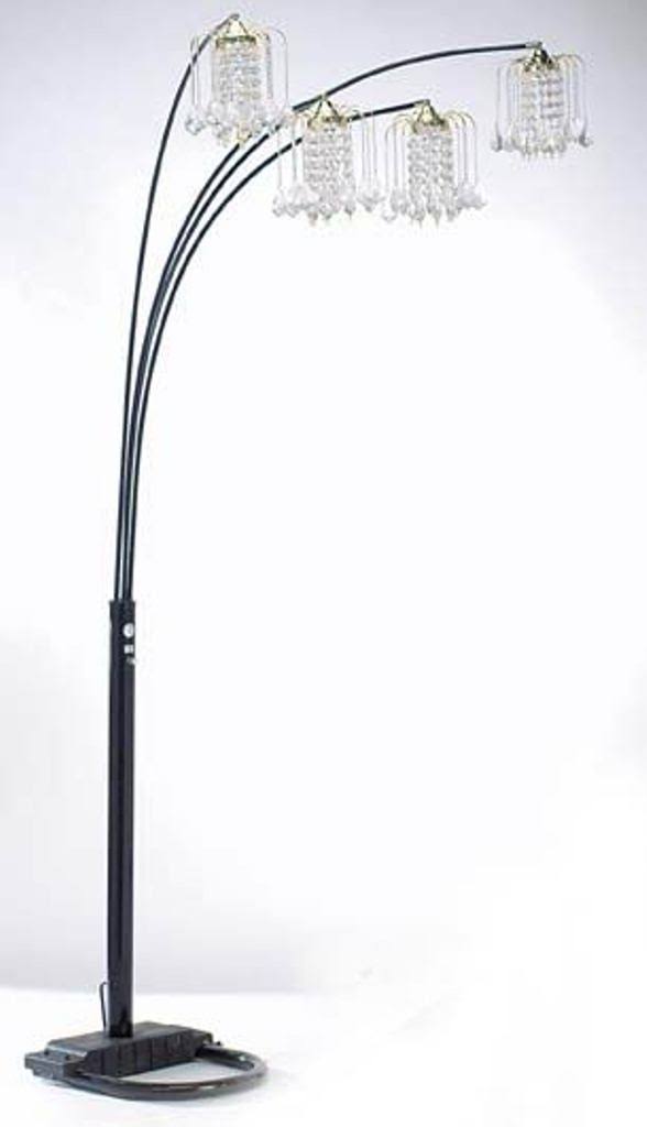 Black Adjustable Arc Floor Lamp with Dimmer Switch E8173