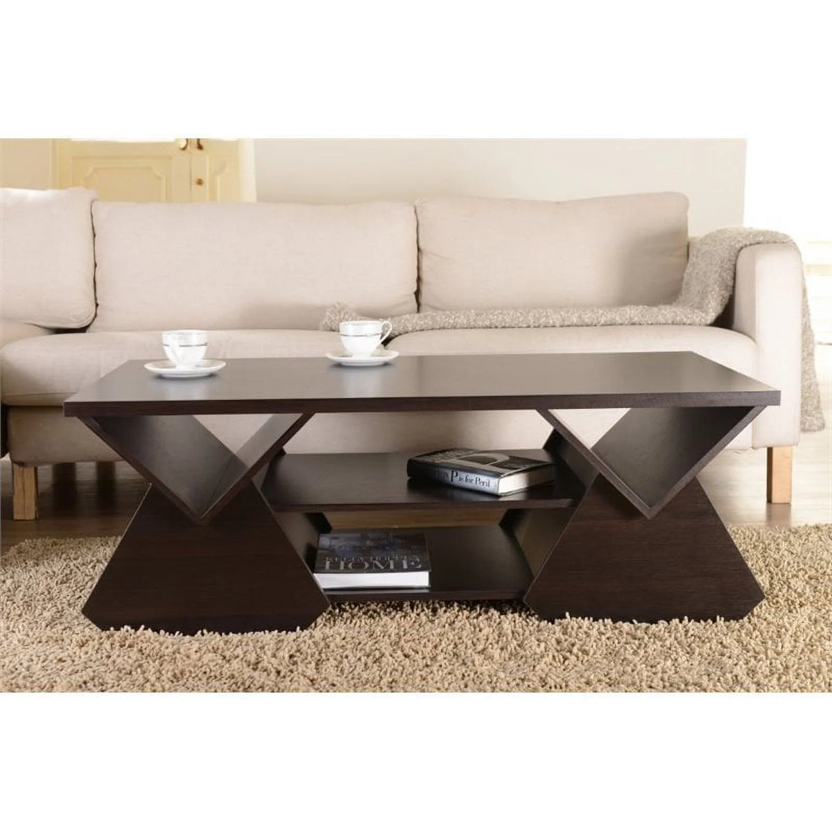 Espresso Wood Storage Coffee Table O101082