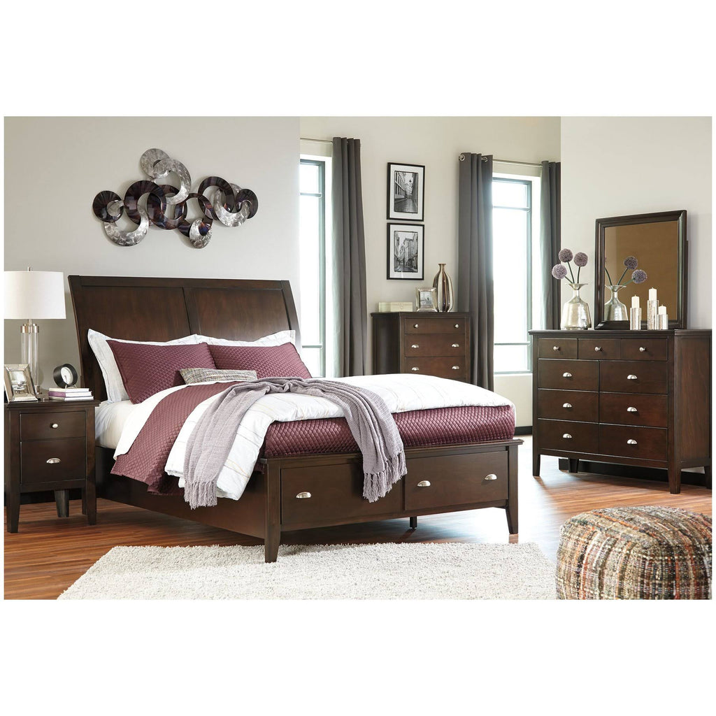 Two Drawer Night Stand in Brown A3498