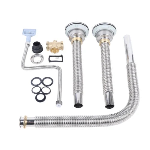 Flexible Pipe Sink Drain Hose Tube Silver Anti-odor K34386